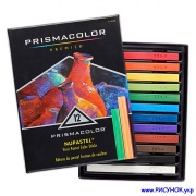 12 цветные пастели Prismacolor в одном наборе (NuPastel Color Sticks)